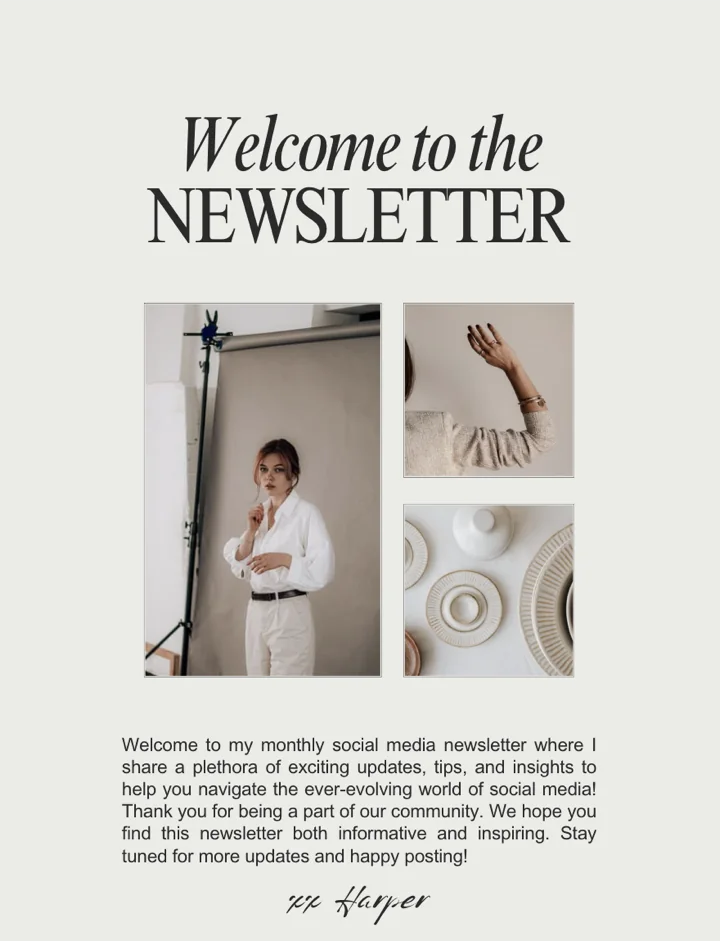 A welcome newsletter designed in Maildesk